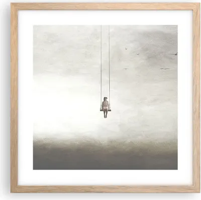 Produktbild von Gerahmtes Poster - Rahmen in heller Eiche - Schwingen rein Wolken - 40x40 cm - Wand Bild - Wanddeko - Wandbilder - Kunstposter - Wandposter - Bilderrahmen - Bilder - Kunstdruck - P2NAC40x40-4875