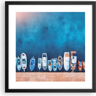 Produktbild von Gerahmtes Poster - Schwarzer Rahmen - Hafen Hafen £ódŸ - 40x40 cm - Wand Bild - Wanddeko - Wandbilder - Kunstposter - Wandposter - Bilderrahmen - Bilder - Kunstdruck - Wanddekoration - P2BAC40x40-5081