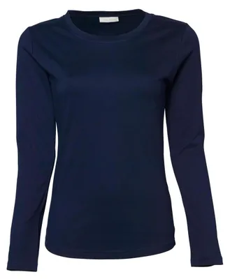 Produktbild von Tee Jays Damen Interlock Longsleeve / T-Shirt, Rundhalsausschnitt, Langarm FK911 (S) (Marineblau)