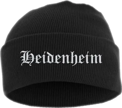 Produktbild von Heidenheim Umschlagmütze - Altdeutsch - Bestickt - Mütze mit breitem Umschlag Einheitsgröße Schwarz