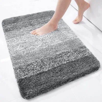 Productafbeelding van Antislip badmat van microvezel, absorberend, 51x76 cm, grijs