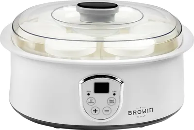 Produktbild von Browin 801015 Joghurtmaschine mit Thermostat und 7 Gläsern, 1,3 L, 20 W