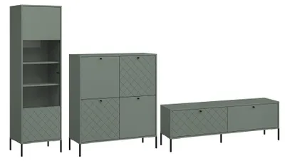 Produktbild von Wohnzimmer-Set Vitoria Wohnwand Setgröße wählbar grün