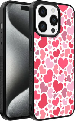 Produktbild von Smartphonica Telefon Fall geeignet für iPhone 15 Pro Max mit Herzen drucken - Herzen Design TPU Backcover Fall - Kinder Fall mit Herzen Design