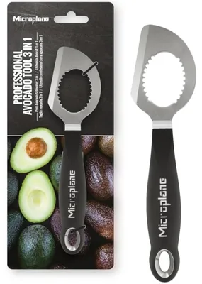Produktbild von Avocadoschneider Avocadomesser Avocadoschäler - 3-in-1 - Edelstahl - Entkerner und Löffel