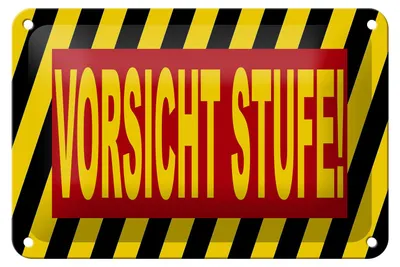 Produktbild von Blechschild Hinweis 18x12cm Vorsicht Stufe Dekoration