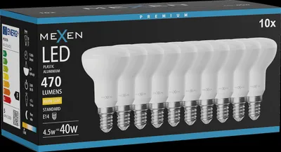Produktbild von Mexen Nova 10x LED-Glühbirne E14, R50, 4,5W, Warm - 3000K, 470 lm - L103-E14-0530-01x10