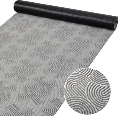 Produktbild von Küchenläufer Velora Teppich Läufer hochwertig Velours Wellen Grau 50x100cm