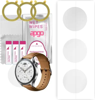 Produktbild von apgo 3 Stück Schutzfolie, klar, kompatibel mit Xiaomi Watch S1 Pro Smartwatch, Hydrogel Displayschutzfolie mit Positionierhilfe, Displayfolie, robust und kratzfest