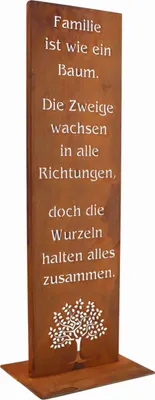Produktbild von Familien Spruch Baum Ständer | 55 cm | auf Bodenplatte