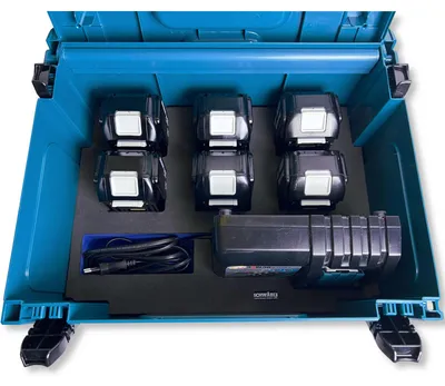 Immagine prodotto di SCHWÄBLE® Inserto in schiuma Inserto in schiuma per caricabatterie Makita Li-Ion 6x 3-5Ah