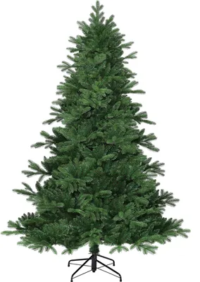 Productafbeelding van Black Box Trees Brampton Kerstboom - Natuurgetrouwe Vorm met Volle Opvulling - Kerstversiering voor Binnen - Kunstboom met Scharnierconstructie - H155 x Ø107 cm - Groen