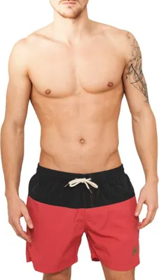 Produktbild von Urban Classics Badehose für Männer Shorts Thaczed schwarz rot XL