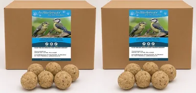 Produktbild von Futterbauer ca. 2 x 100 Stück Meisenknödel ohne Netz Vogelfutter Ganzjahresvogelfutter