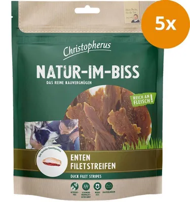 Produktbild von Christopherus Natur-Im-Biss Entenfiletstreifen 300 g, Snacks, Hund, Adult, Ente, 300 g