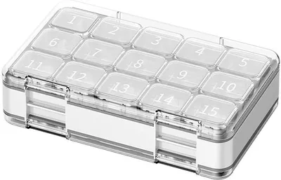 Produktbild von Monatlicher Pillen-Organizer, transparente Aufbewahrungsbox, lebensmittelecht, BPA-frei, große Kapazität, 30 Tage Pillenbox-Organizer