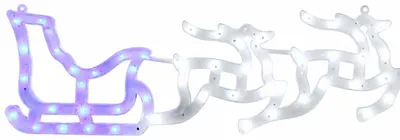 Produktbild von eCa Weihnachts-LED-Rentier-Schlitten 61 x 19 cm, IP20, weiß-blau