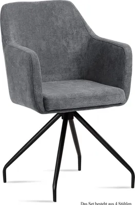 Produktbild von Armlehnstuhl (4er-Set) Dijana 57x87x60 Schwarz/Grau