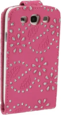 Produktbild von Schutzhülle Flip dünn für Case Handy Samsung Galaxy S3 i9300 / i9305 / S3 NEO i9301 Strass Pink