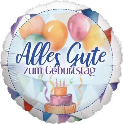 Produktbild von Folienballon Happy Birthday Watercolor Rund 45 cm Luftballon Ballon Geburtstag