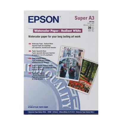 Produktbild von Epson Watercolor Paper white A 3+, 20 Blatt, 190 g   S 041352
