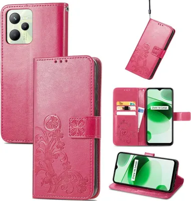Produktbild von König Design Hülle kompatibel mit Realme C35 Kunstleder Handyhülle - Handy Case Magenta