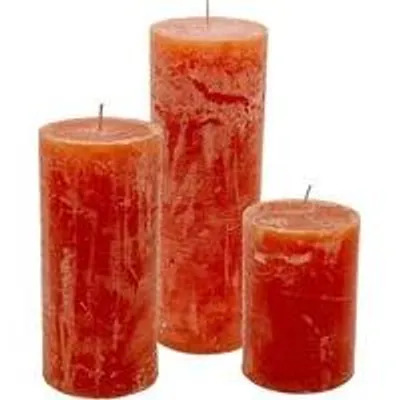 Produktbild von Cactula Stumpenkerzen-Set – Orange – 3 Stück