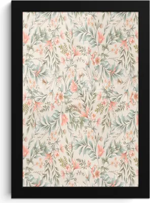 Produktbild von MuchoWow® MuchoWow® Gerahmtes Poster Blumen - Vintage - Pastell 20x30 cm - Poster mit zchwarzem Bilderrahmen - Drucken - Bilder Poster im Rahmen