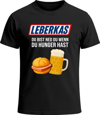 Produktbild von Herren T-Shirt für das  Leberkässemmel Leberkas Maßkrug Bier Fun-Shirt Trachtenshirt Bierfest Outfit Statement Spruch Saufen lustig Moonworks®