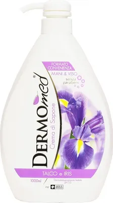 Produktbild von DERMOMED Hand & Face Soap Cream Talco & Iris Dispenser 1000ml