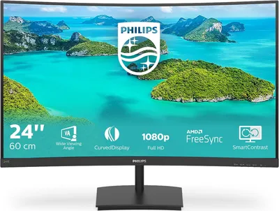 Produktbild von Philips E Line 241E1SC/00, 59,9 cm (23.6"), 1920 x 1080 Pixel, Full HD, LED, 4 ms, Schwarz
