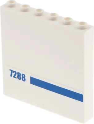 Produktbild von 1x Lego Panele 1x6x5 weiß Sticker Streifen blau 7288 außen 59349pb037