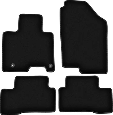 Image de Tapis de sol velours sur-mesure pour Hyundai Tucson IV Hybryda (2021-, SUV) noir, jeu 4 pièces, fixations