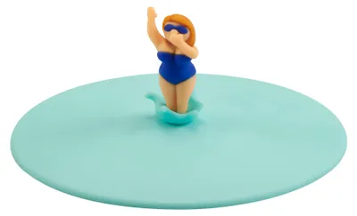 Produktbild von Lurch My Lid Silikondeckel mit Strandfigur, Elena Elegant, Ø 10,5 cm, türkis