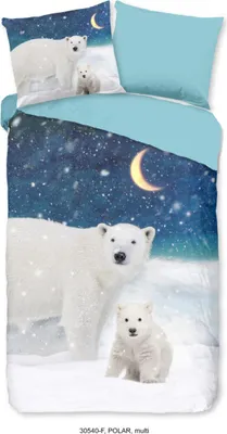 Produktbild von Good Morning Kinderbettbezug "ijsberen" - multi - (140x200/220 cm) - Baumwolle 100% Flanellstoff