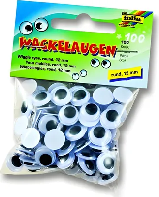 Image de Folia 750012 Yeux vacillants Ø 12 mm, rond, 100 pièces