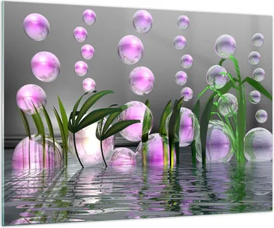 Produktbild von Bilder auf glas - Computer Grafik Blase - 100x70cm - Glasbilder - Wandbilder - Kunstdruck - zum Aufhängen bereit - Wanddekoration aus Glas - Glas Bilder - Wandbild auf Glas - GAA100x70-2329
