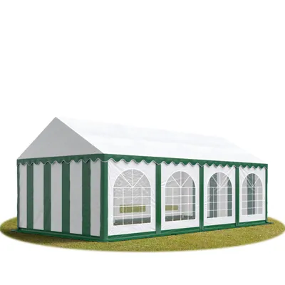 Immagine prodotto di TOOLPORT 4x8 mTendone per feste PREMIUM PVC verde-bianco 100% impermeabile