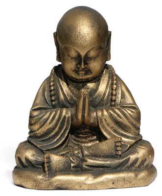 Buddha-Mönch-Gebetsfigur aus Harz, 23 cm, wetterbeständig