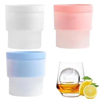 Eiswürfelform, 3 Stück, rund, 5,8 cm, für Cocktails & Whisky