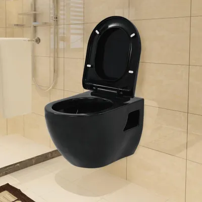 Zdjęcie produktu dla Toaleta Wisząca, Ceramiczna, Czarna Lumarko!