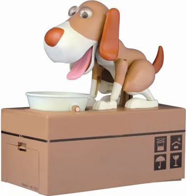 Produktbild von Hunde-Sparschwein für Kinder, niedliche Cartoon-Spardose, braun-weiß