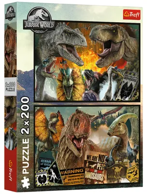 Productafbeelding van Puzzel - 2x200 – Prehistorische wereld – Jurassic World – Trefl 13316
