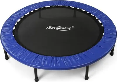 Produktbild von Physionics® Fitness Trampolin - Durchmesser Ø 122 cm, Indoor und Outdoor, max: 100 KG, mit Randabdeckung - Kindertrampolin, Gartentrampolin, Mini Trampolin, klappbar