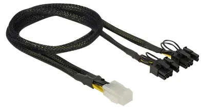 Produktbild von DeLOCK 85455, PCI-E (6-pin), 2 x PCI-E(6+2 pin), 0,3 m, Männlich, Weiblich, Gerade
