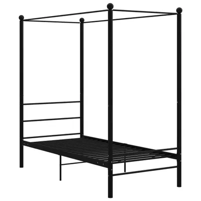 Immagine prodotto di Letto a baldacchino in metallo nero 90x200 cm