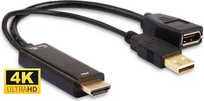 Zdjęcie produktu dla Microconnect HDMDPP1, 0,15 m, HDMI Typu A (Standard), DisplayPort, Męska, Żeńska, Prosty
