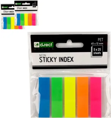 Zdjęcie produktu dla Zakładki indeksujące PET 45x12 mm D.RECT