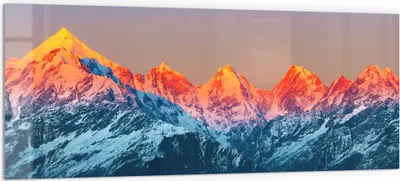 Produktbild von DEQORI Küchenrückwand Glas 125x50 cm 'Panchchuli in Abendsonne' Spritzschutz Bad Rückwand