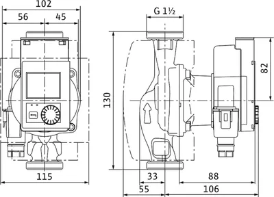 Produktbild von Wilo Nassläufer-Hocheffizienzpumpe Stratos PICO plus 25/0,5-4-130,G11/2,20W